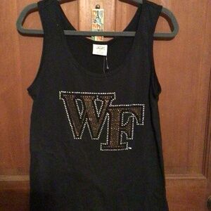 Wake Forest Black Tank Top with Rhinestones Size M